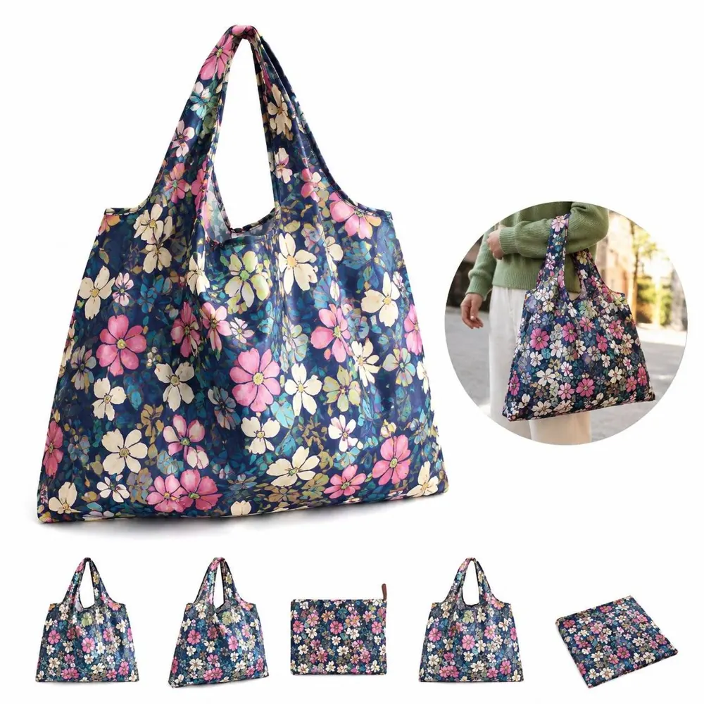 Foldable Grocery Tote Bag with Sturdy Handle, Reusable 2