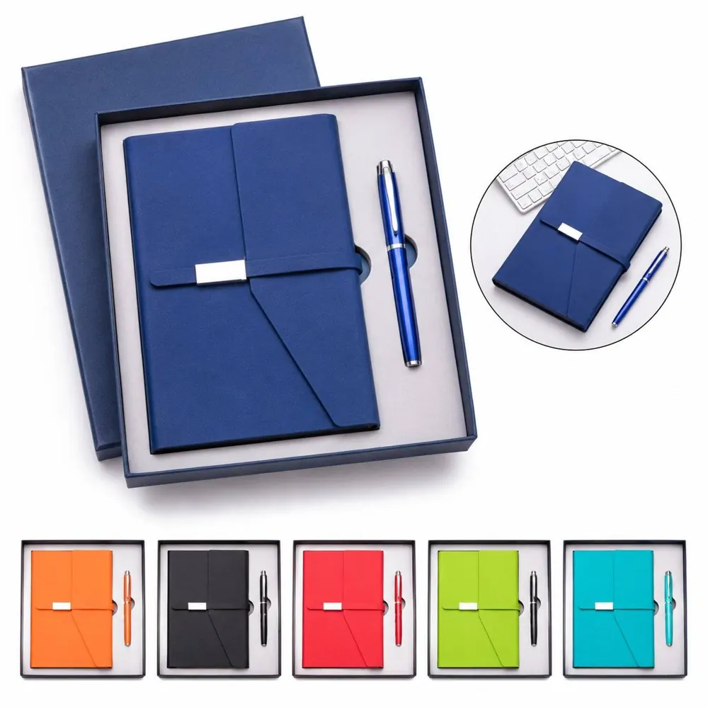 A5 PU Notebook & Metal Pen Set with Soft Leather Cover 2