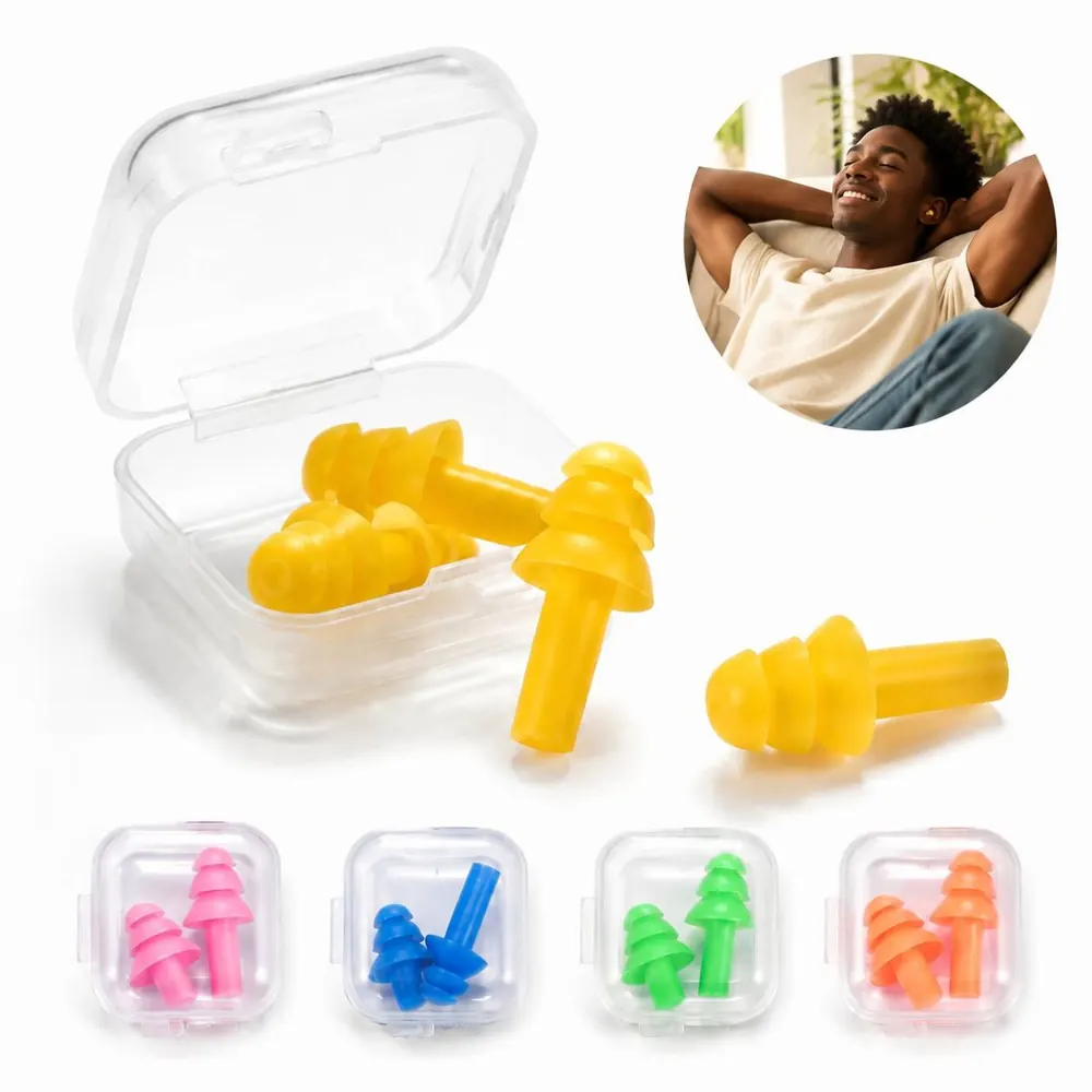 Reusable Noise Reduction Earplugs - Soft Silicone for Sleep 2