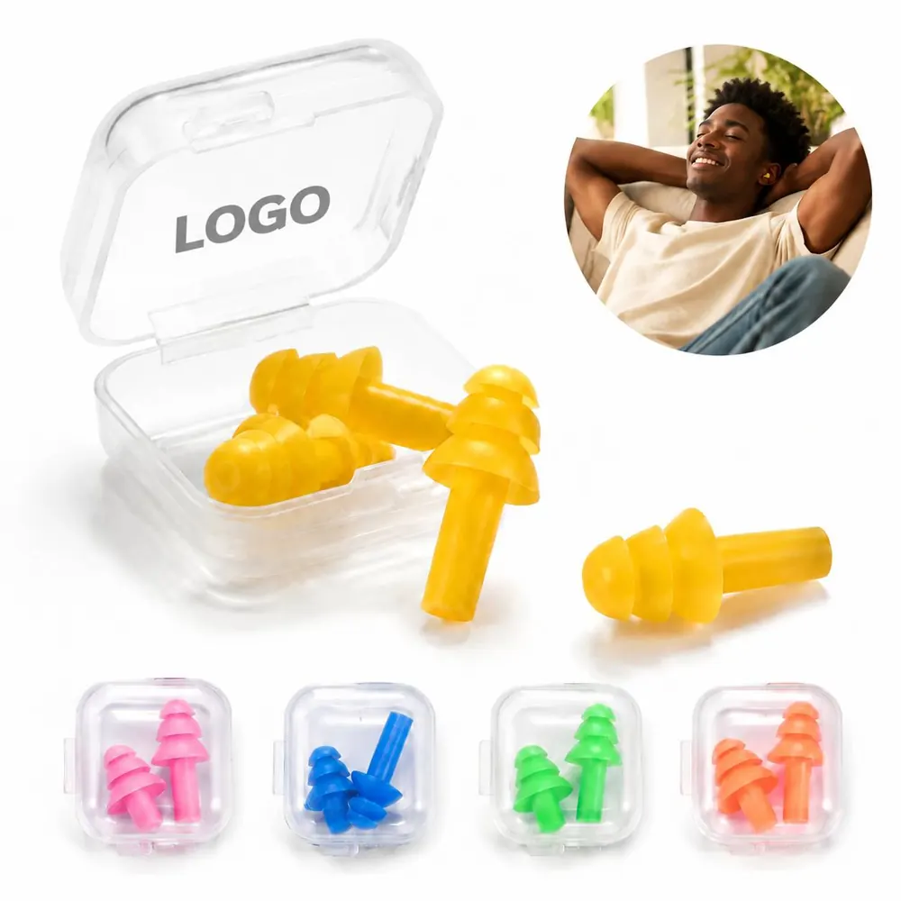 Reusable Noise Reduction Earplugs - Soft Silicone for Sleep