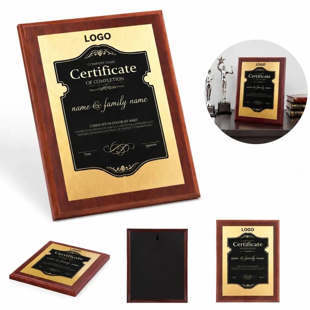 Personalized Wooden Award Plaque Medal for Recognition