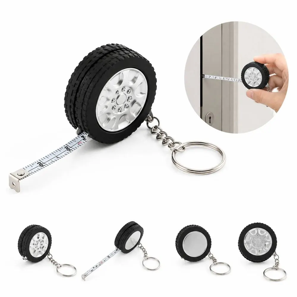 Mini Tyre Tape Measure Keychain Ruler Portable 2