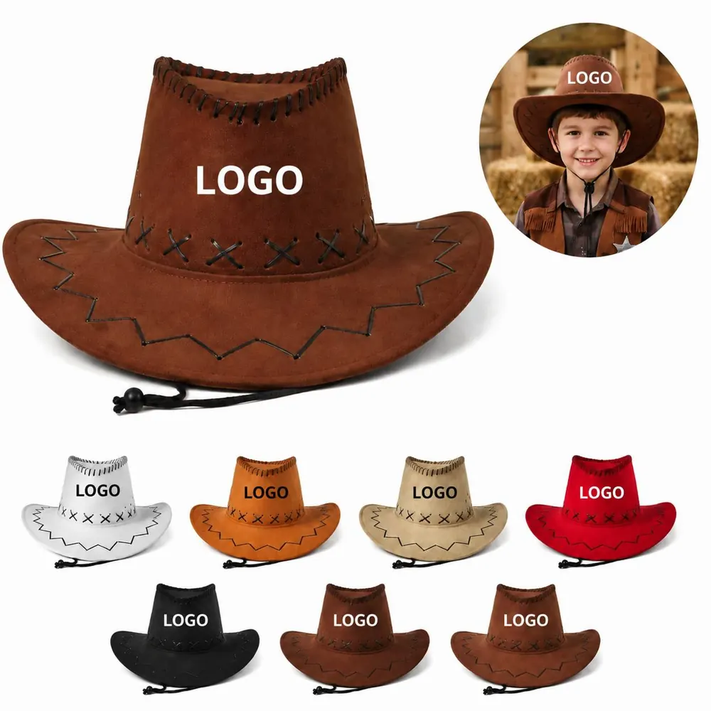 Suede Cowboy Hat Wide Brim Sun Protection for Outdoor