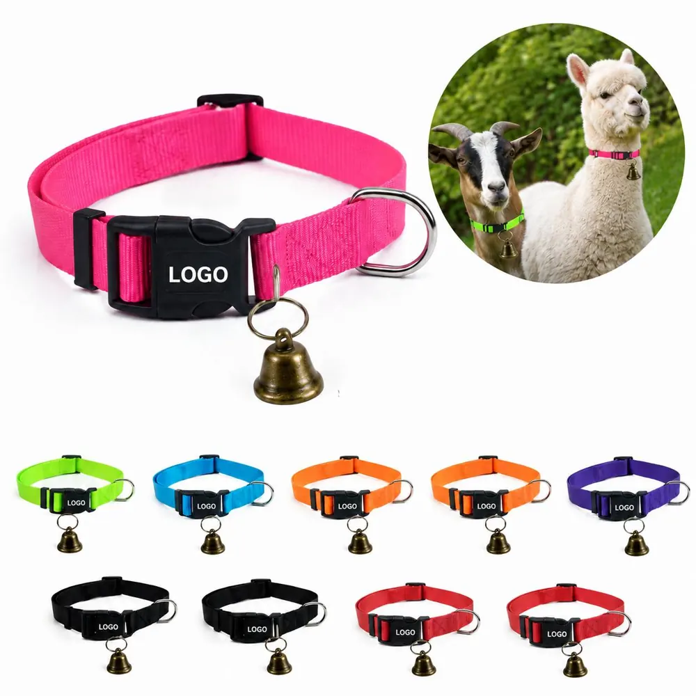 Adjustable Goat Collar with Loud Bell for Sheep, Goats, Cows