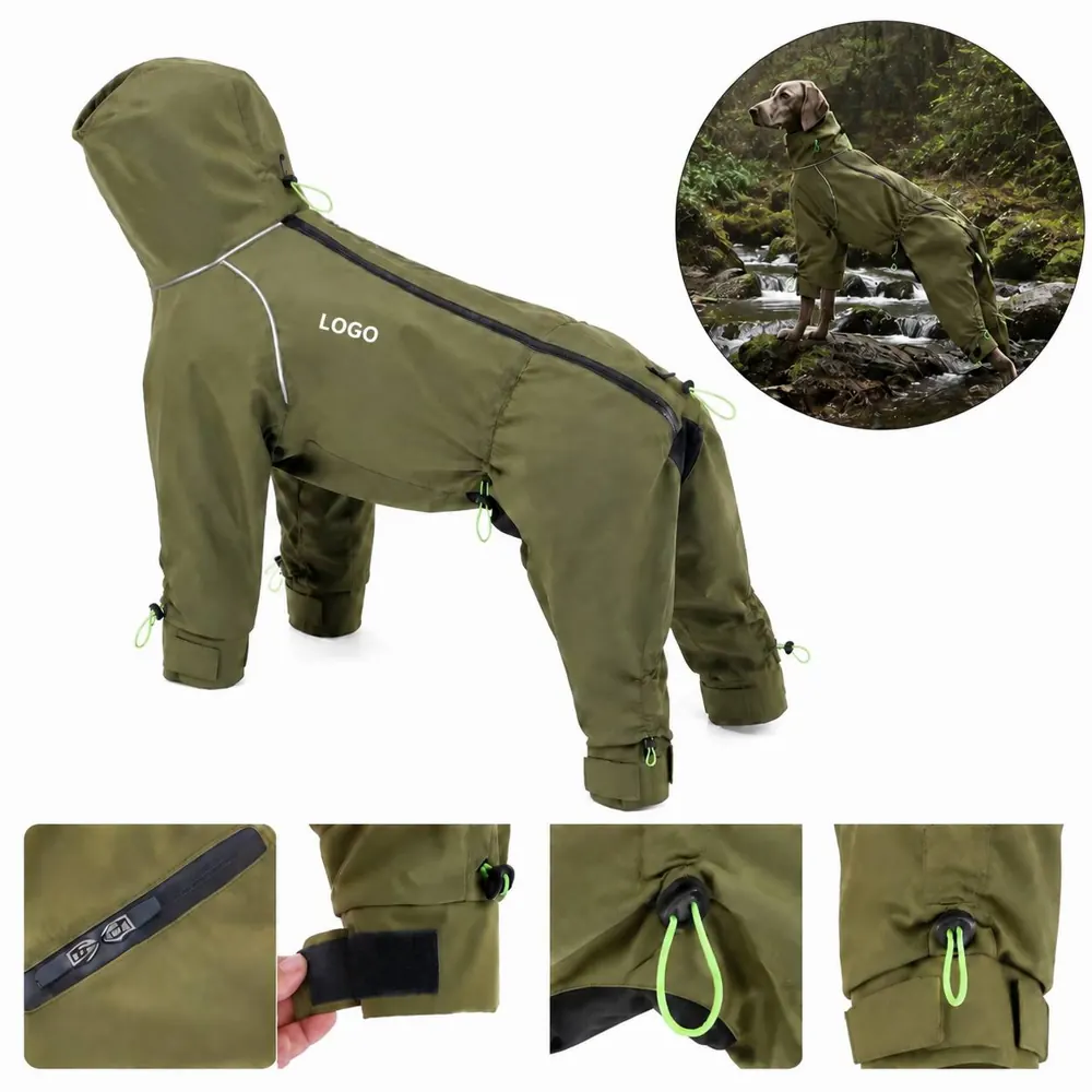 Dog Winter Snowsuit Waterproof 4-Leg Full-Body Warm Coat