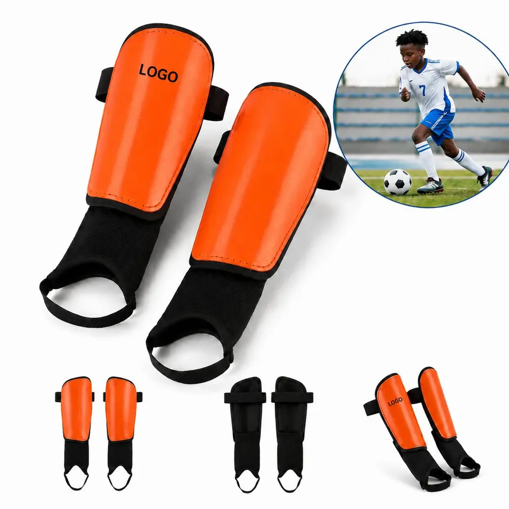 Shock-Absorbing Soccer Shin Guards with Adjustable Straps