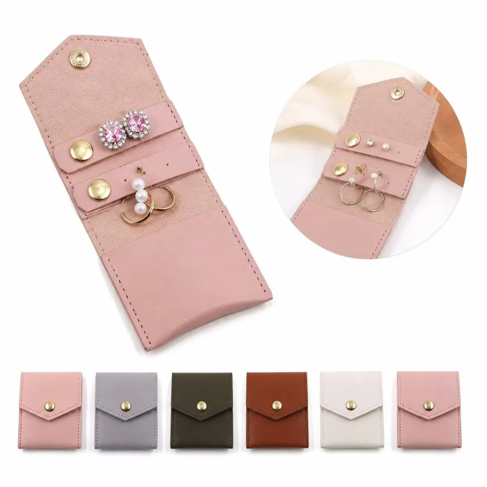Mini PU Jewelry Storage Bag with Soft Lining and Zipper 2