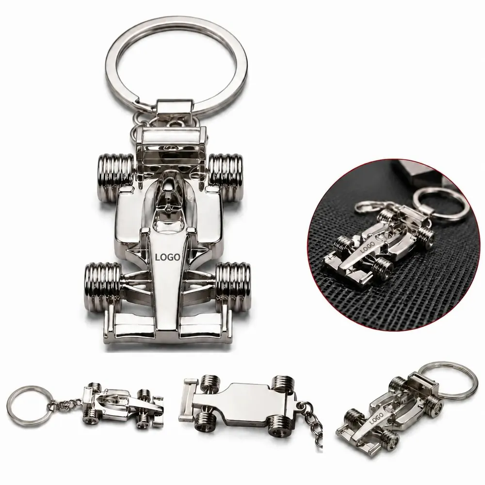 Metal Racing Keychain Durable Split Ring Car Accessory