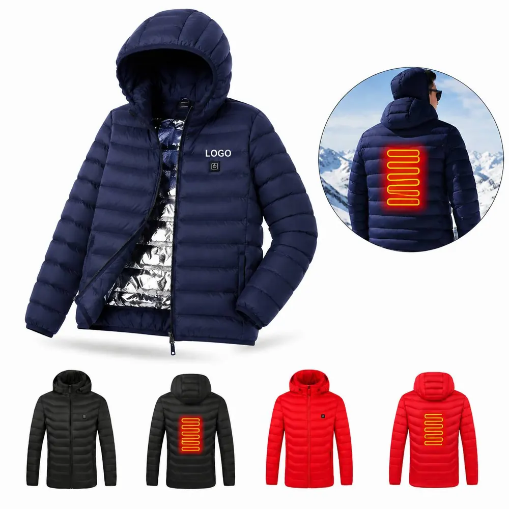 Unisex Heated Down Jacket with USB Power Bank Port