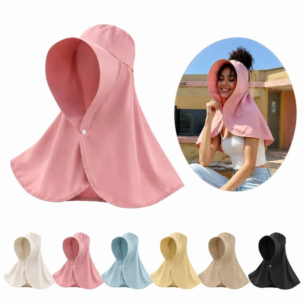 UPF 50+ Hooded Cape Hat for Sun Protection, UV Shield Cover 2