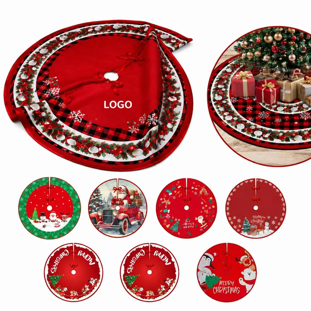 Soft Plush Tree Skirt with Adjustable Closure