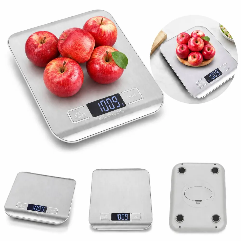 11lb Stainless Steel Digital Kitchen Scale with Tare 2