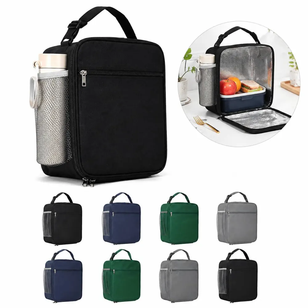 Portable Insulated Oxford Lunch Bag with Hand Strap 2