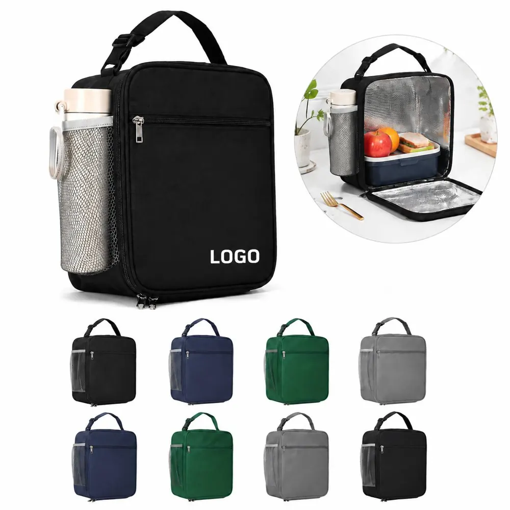 Portable Insulated Oxford Lunch Bag with Hand Strap