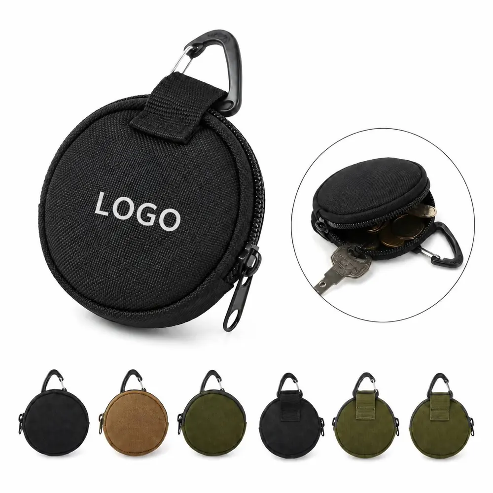 Waterproof Coin Pouch Keychain with Zipper and Keyring