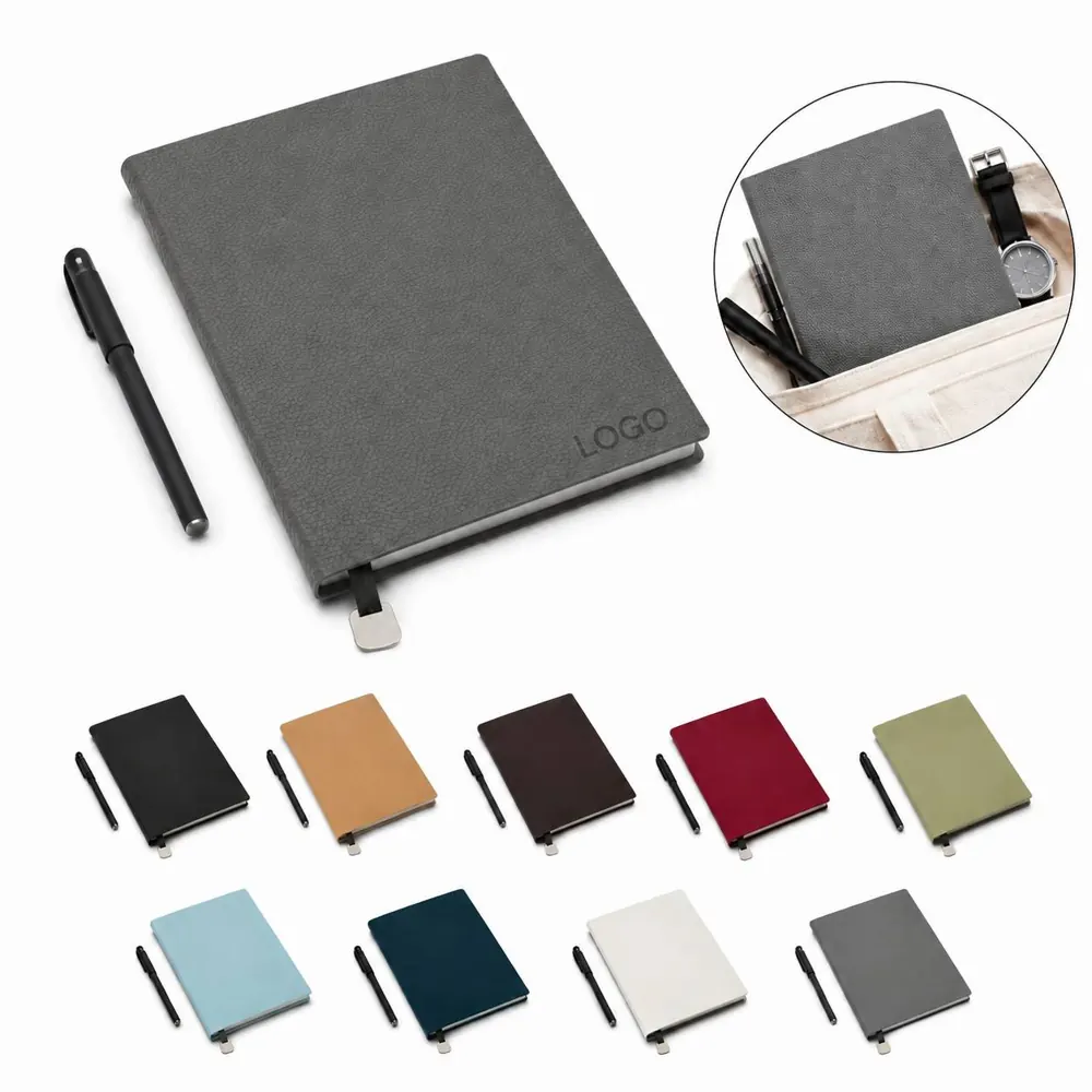 Litchi A5 Leather Notebook with Smooth Paper for Everyday