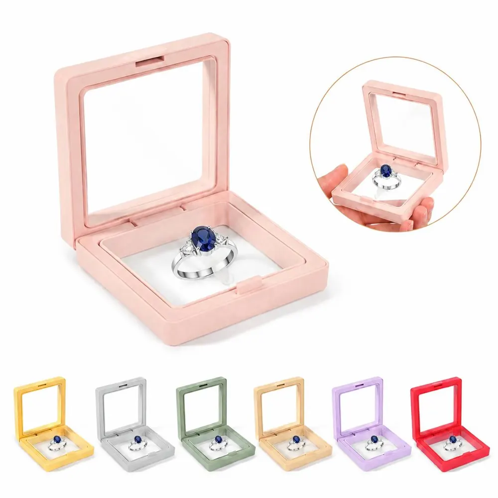 3D PE Film Floating Jewelry Display Stand with Transparent 2