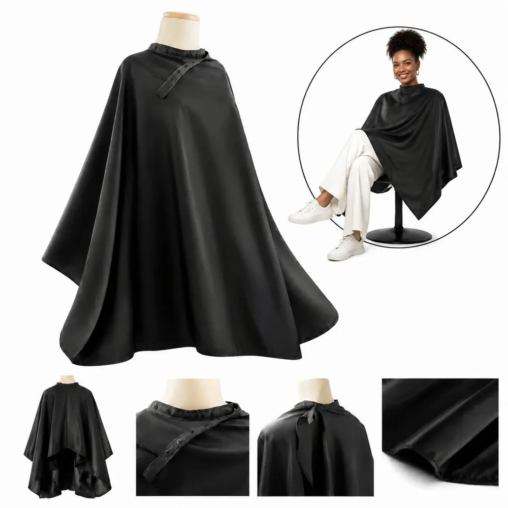 Waterproof Barber Cape for Haircutting & Dyeing, Adjustable 2