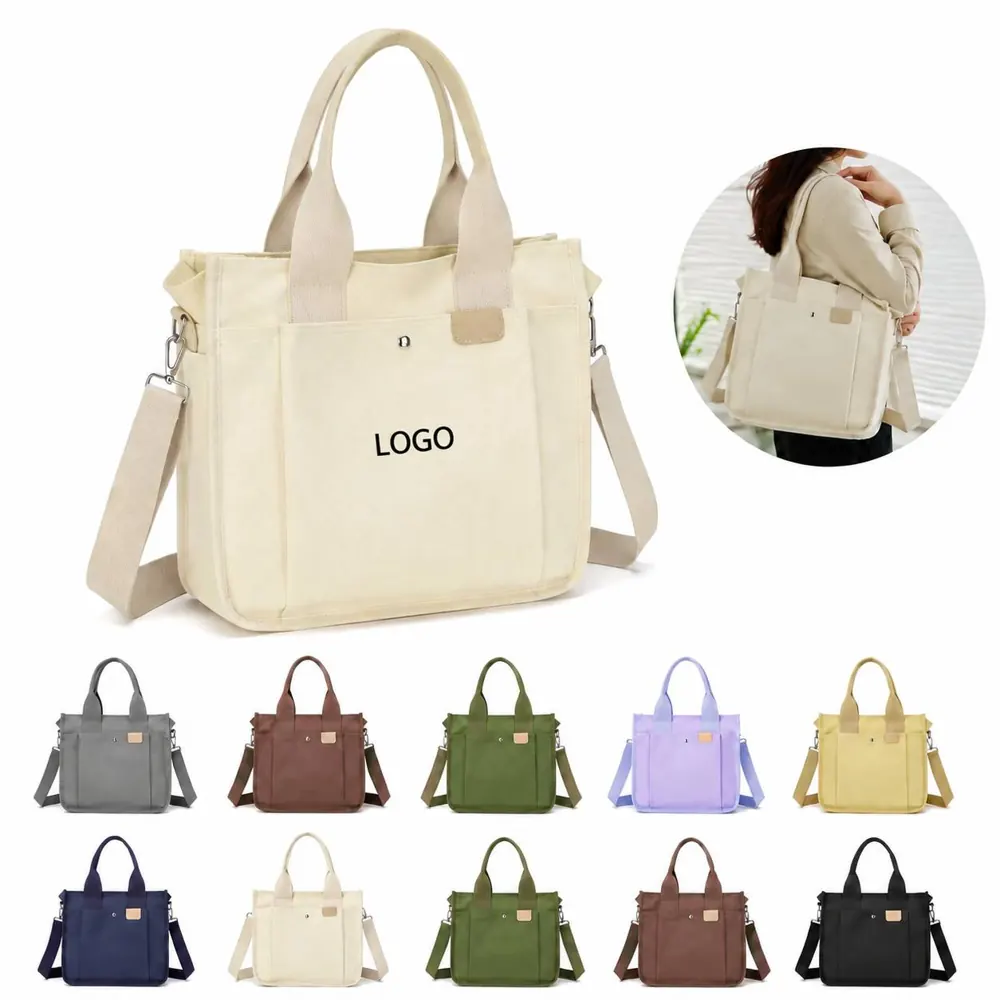 Durable Canvas Tote Bag with Adjustable Shoulder Strap
