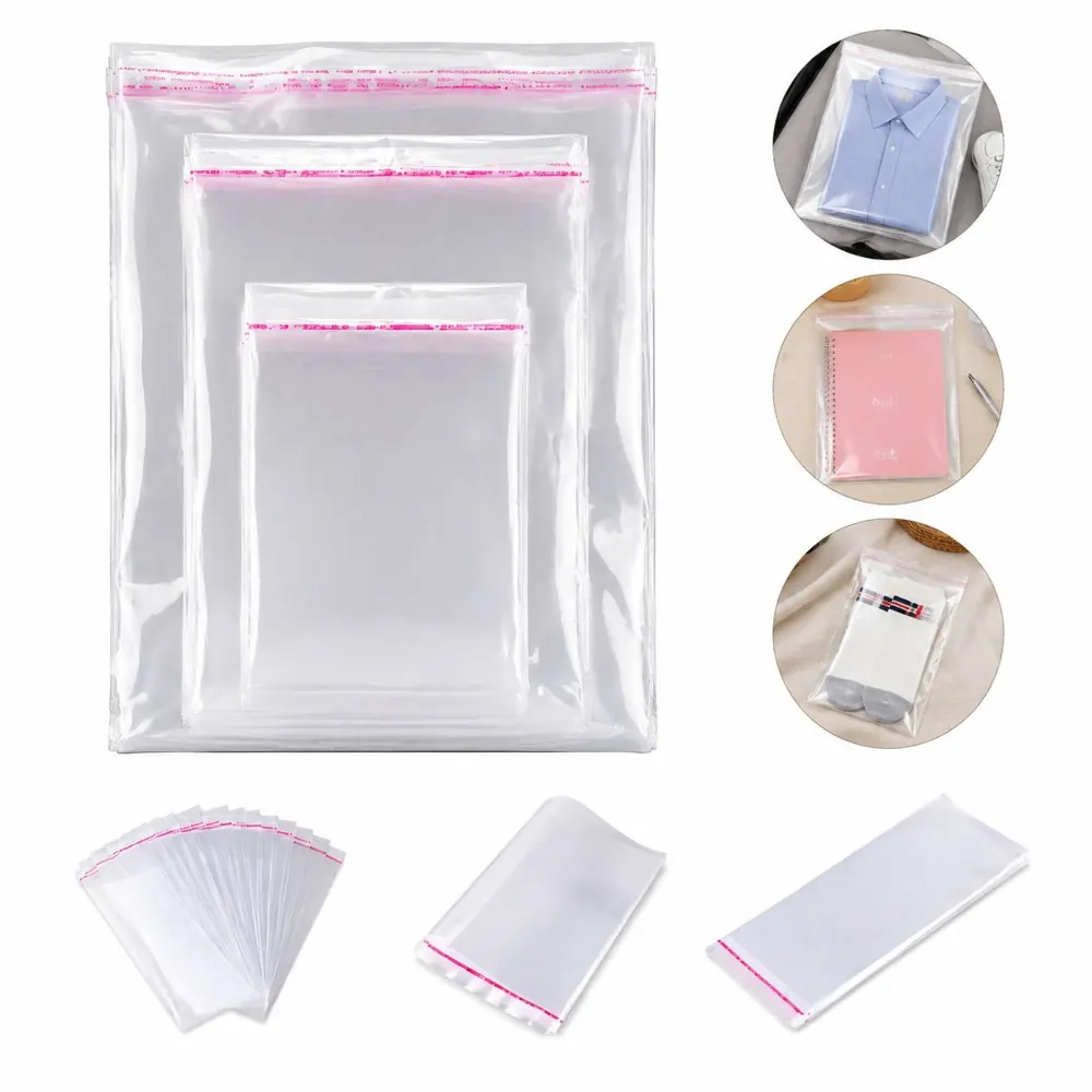 Clear OPP Self-Sealing Bags Multi-Size for Gifts and Storage 2