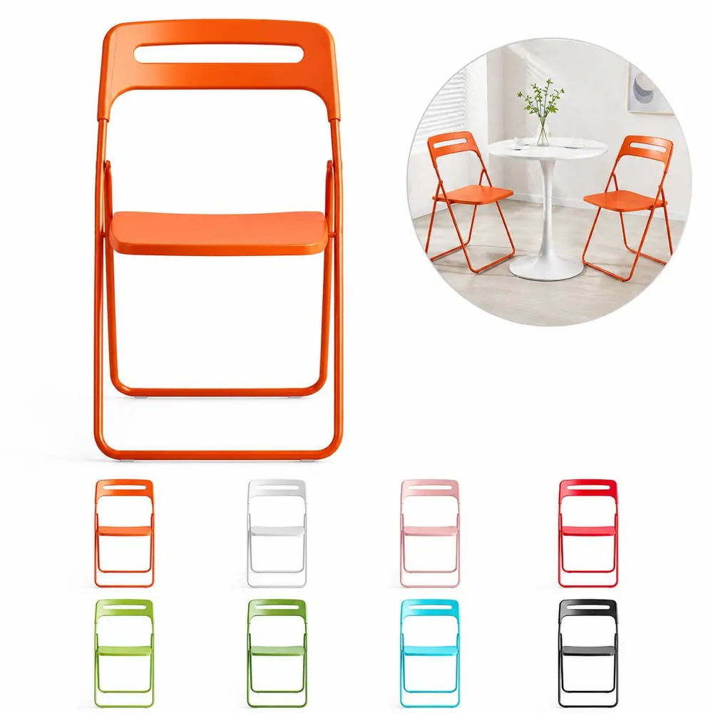 Plastic-Steel Folding Chair, Portable & Rustproof 2