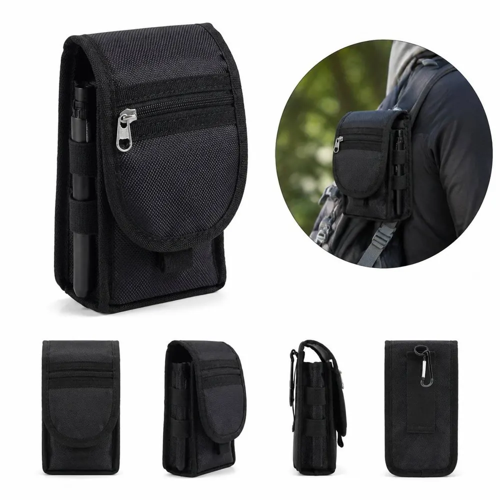 Durable Oxford Nylon Phone Pouch with Clip for Outdoor Carry 2