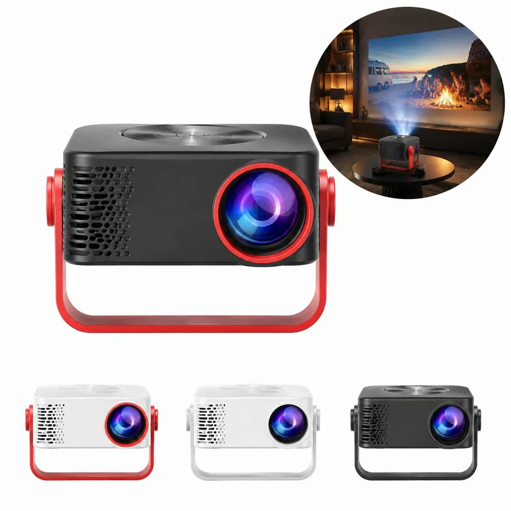 1080P Mini Portable Projector with Built-in Speakers 2