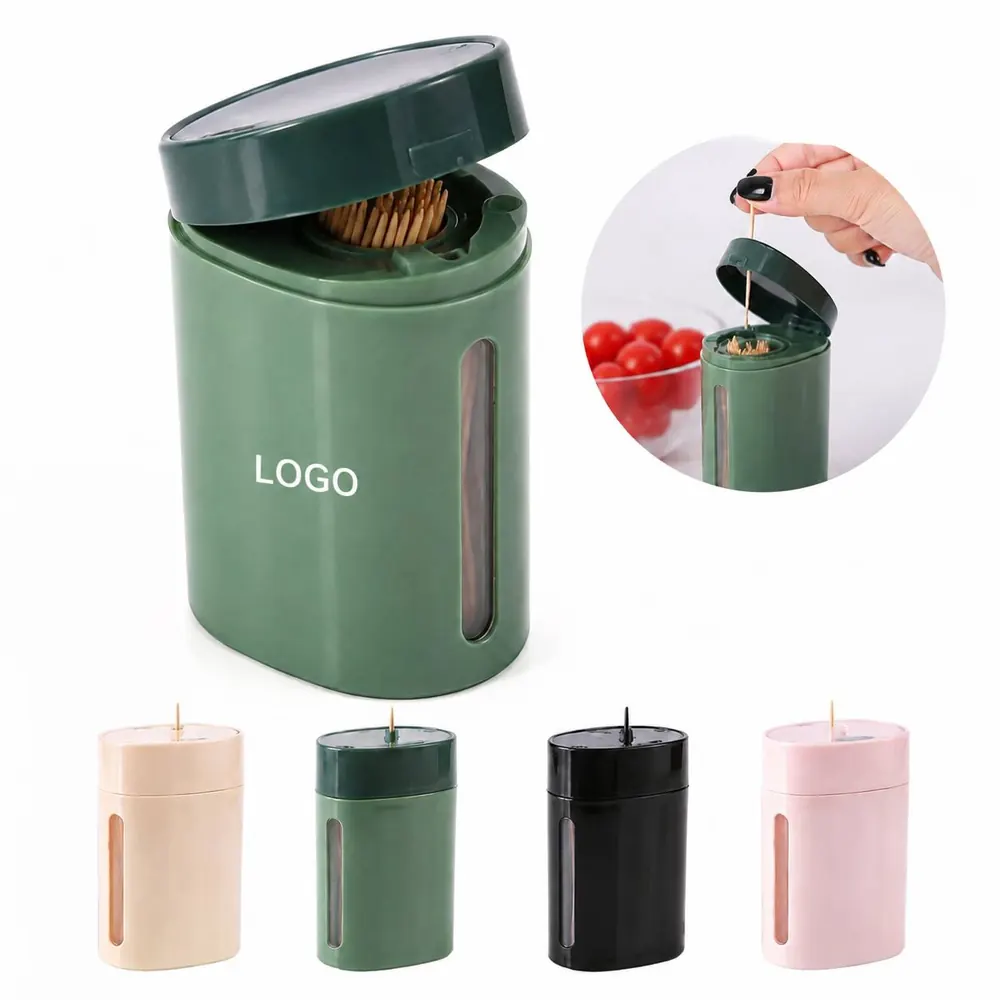 Push-Release Toothpick Case with Hygienic One-Press