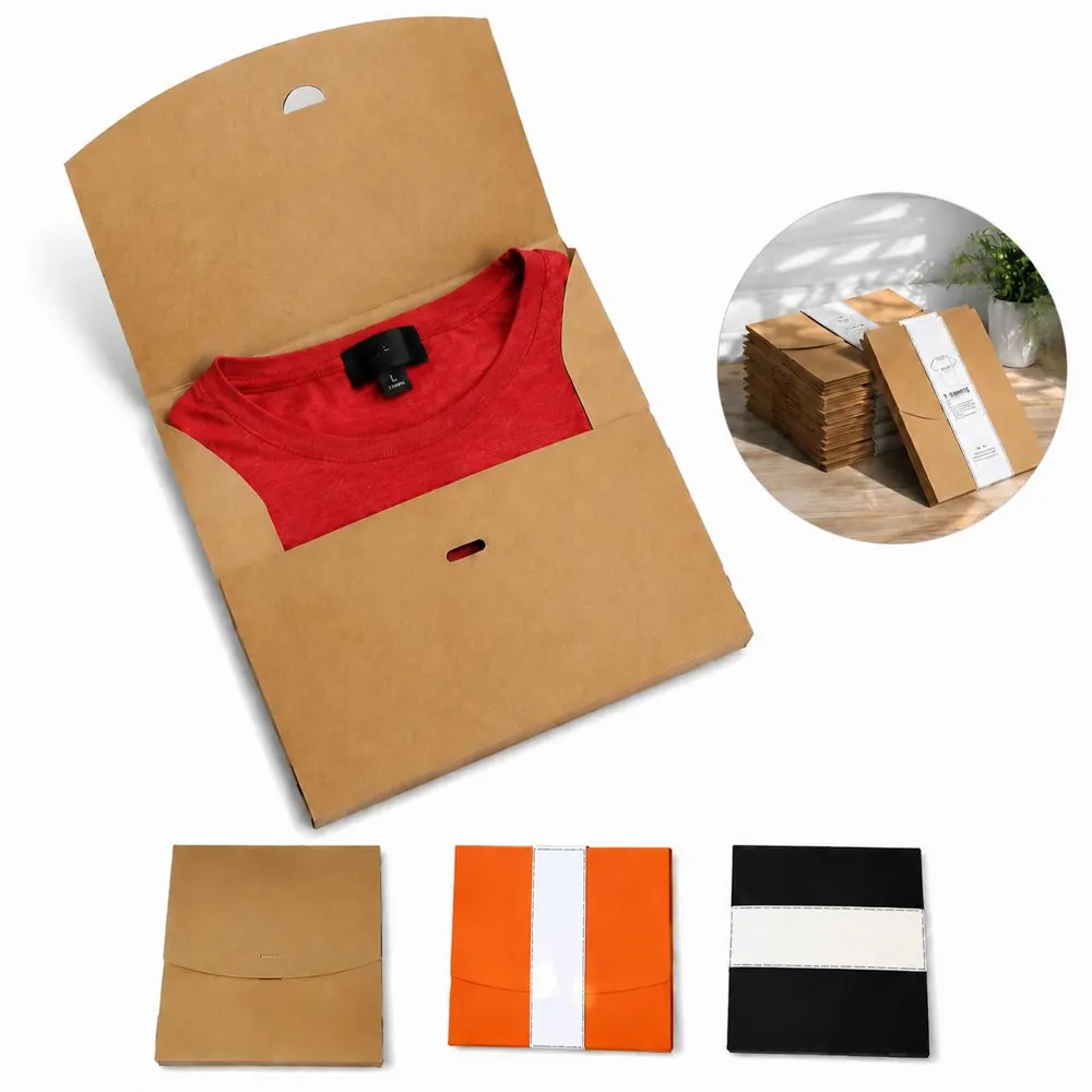 Kraft Button Closure Envelope Bag for Apparel Packaging 2