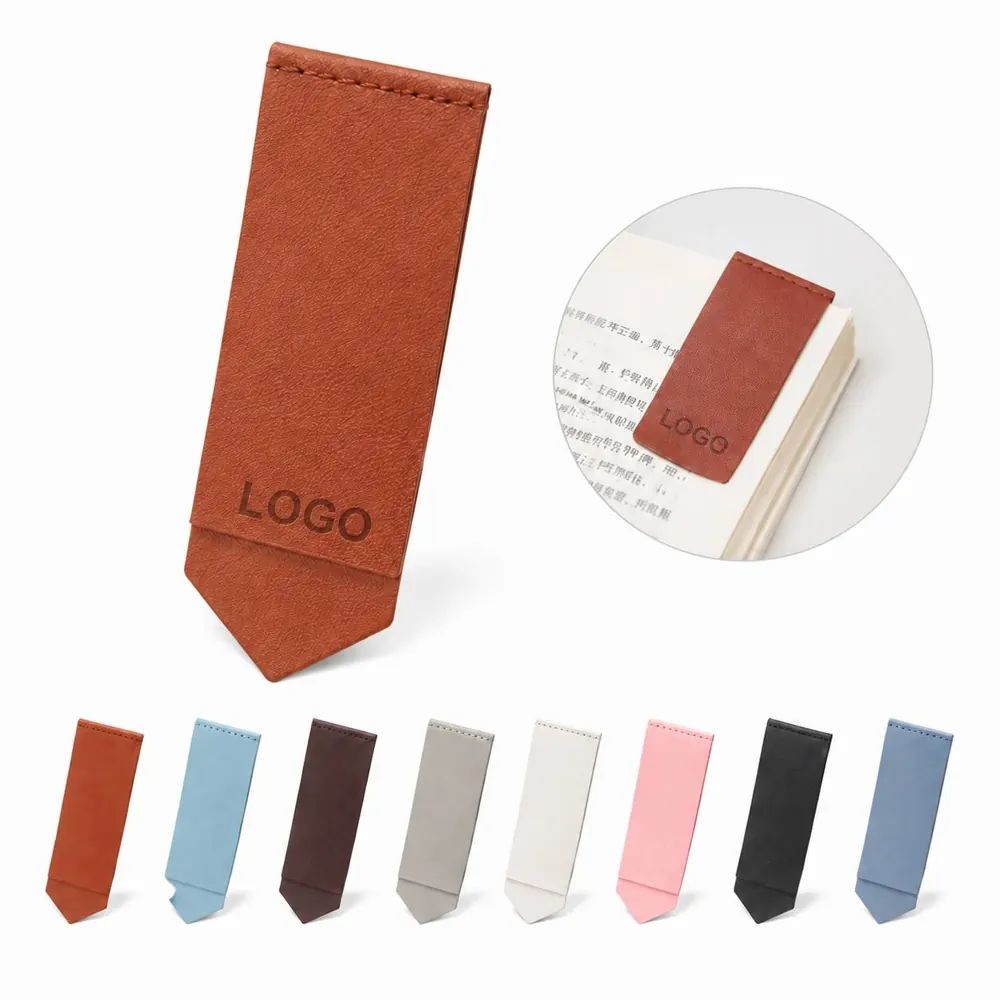 Stitched PU Leather Bookmark Rectangle Durable Slim Reading