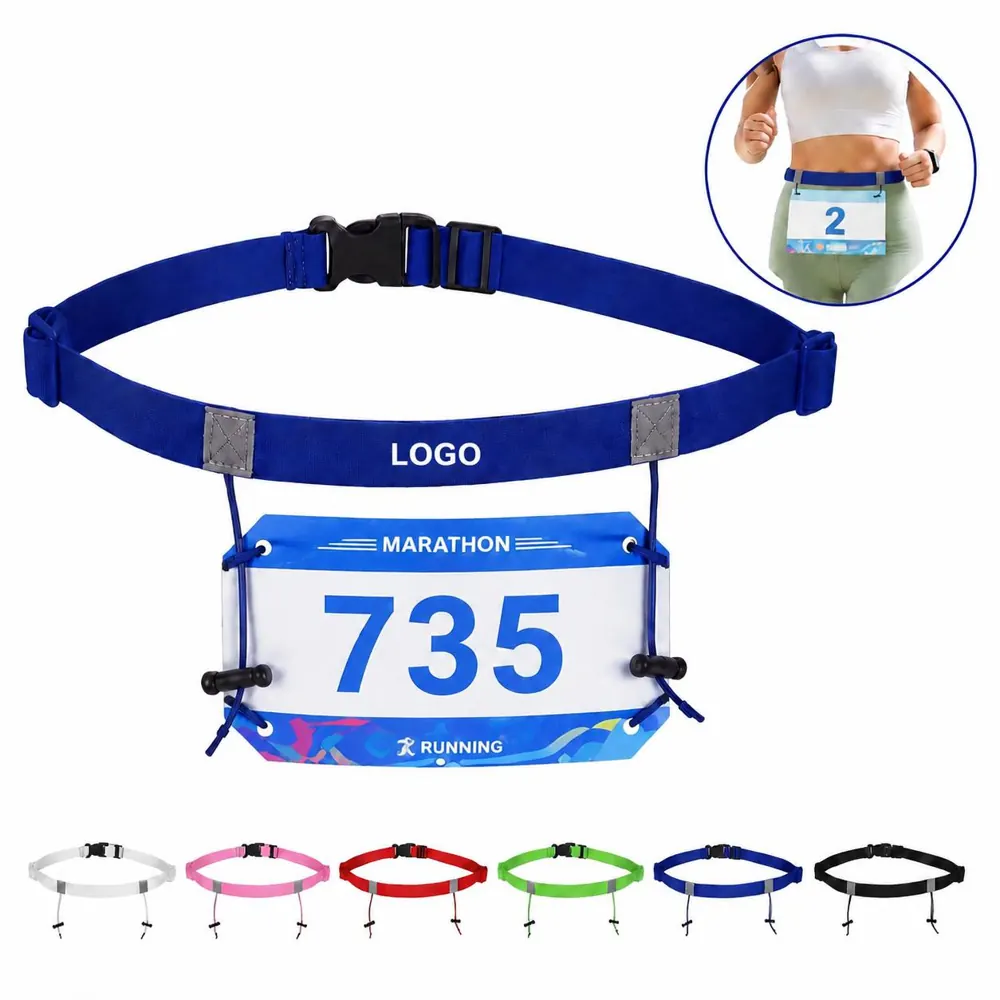 6-Gel Loop Race Number Belt for Runners with Energy Gel