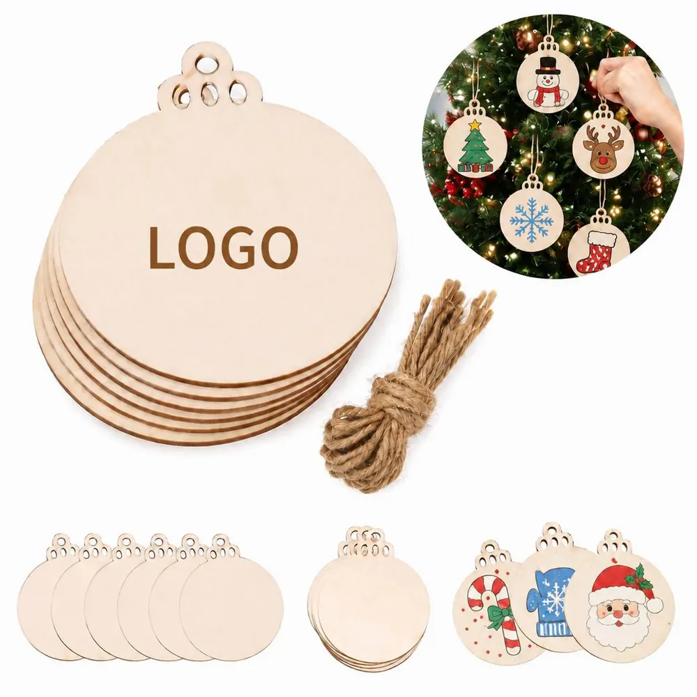 10 Pack Natural Wood Easter Ornaments for DIY Crafting