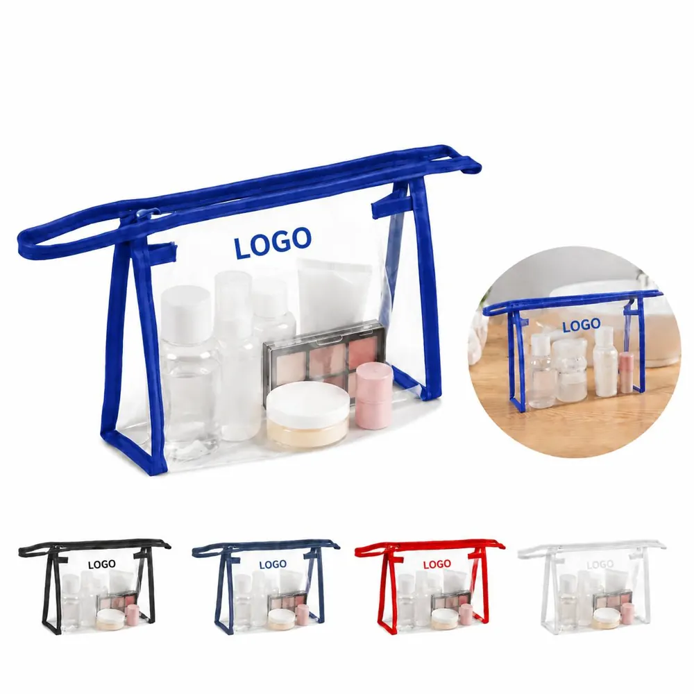 Clear PVC Toiletry Bag Transparent Travel Cosmetic Organizer