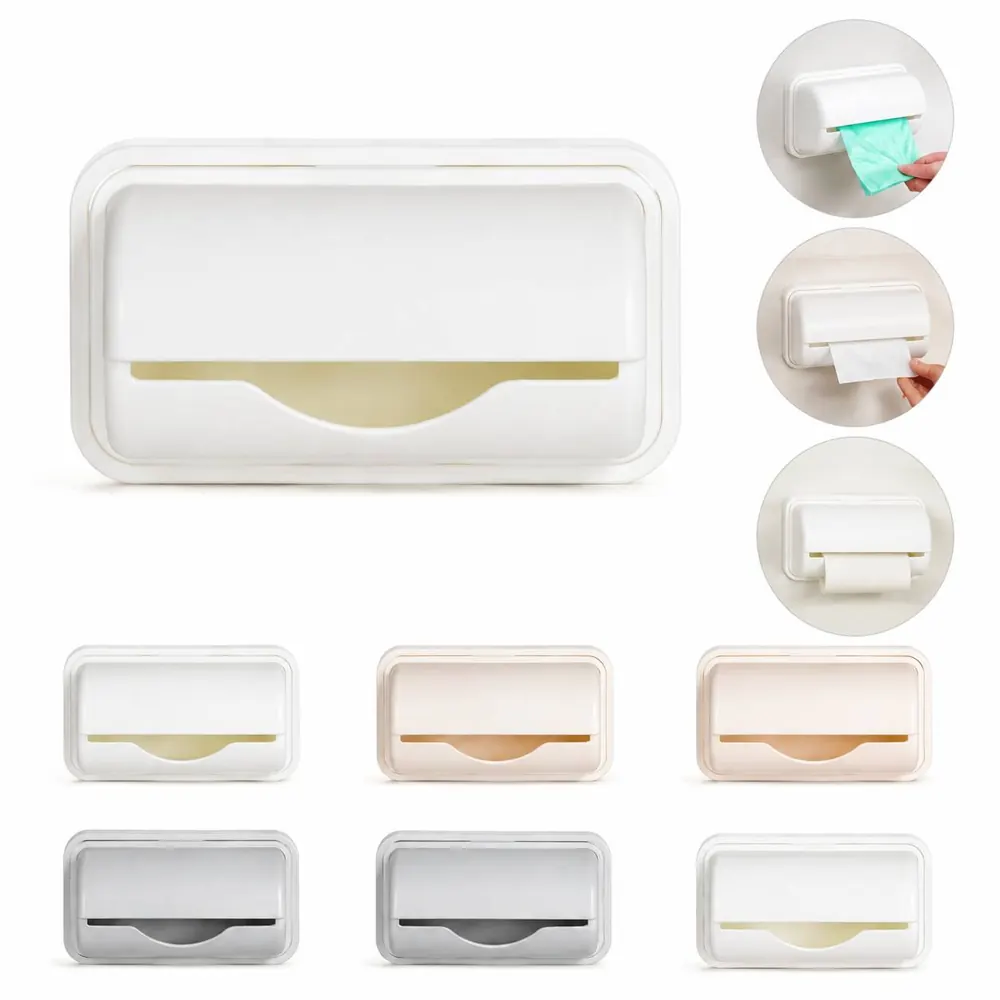 Wall Mount Adhesive Trash Bag Storage Box with Easy Dispense 2