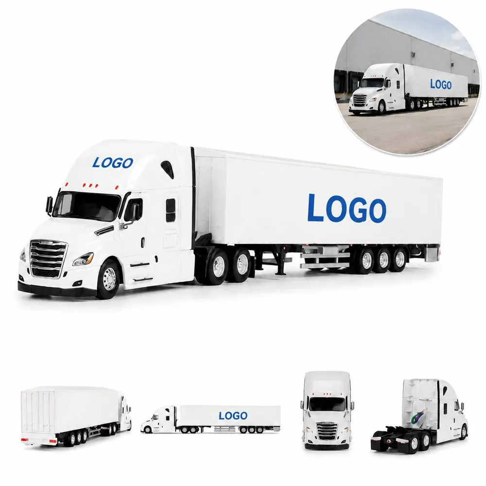 1/50 Scale Diecast Semi Trailer Model with Movable Support