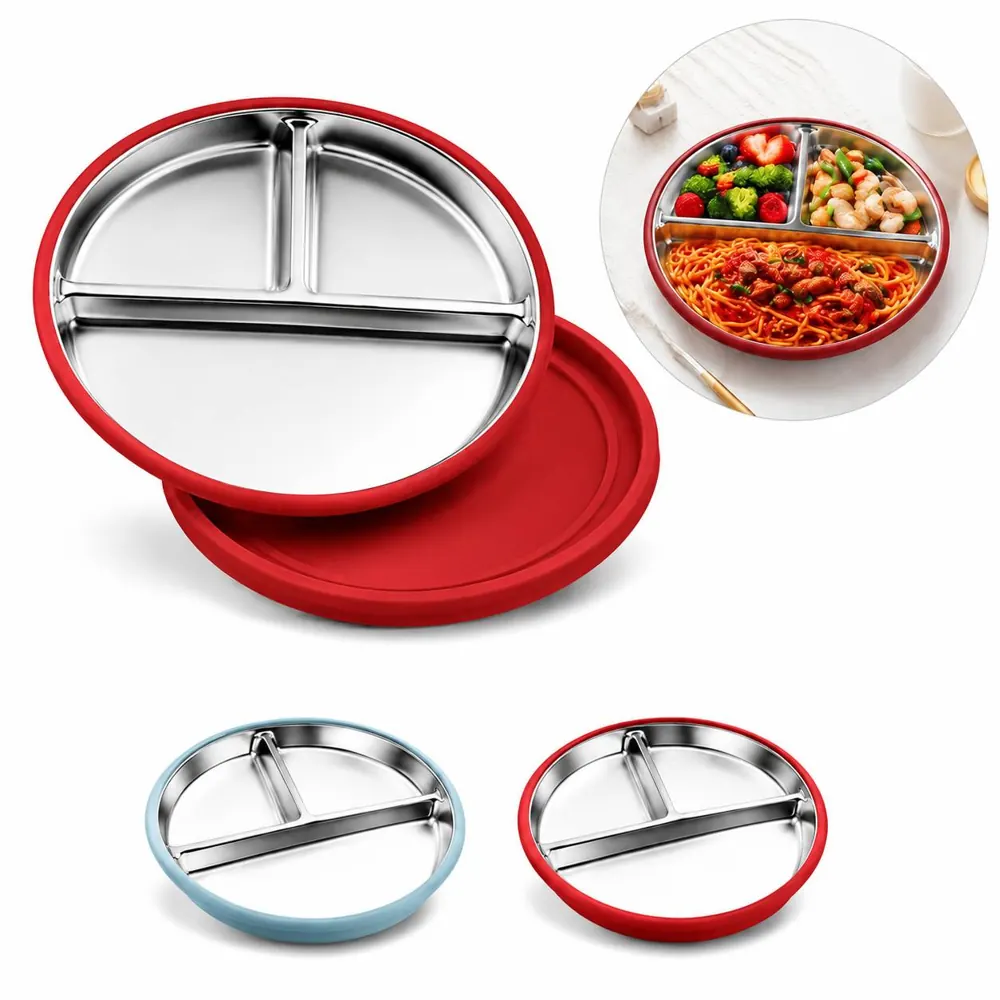 Suction Divided Plate for Toddlers, Non-Slip Baby Feeding 2
