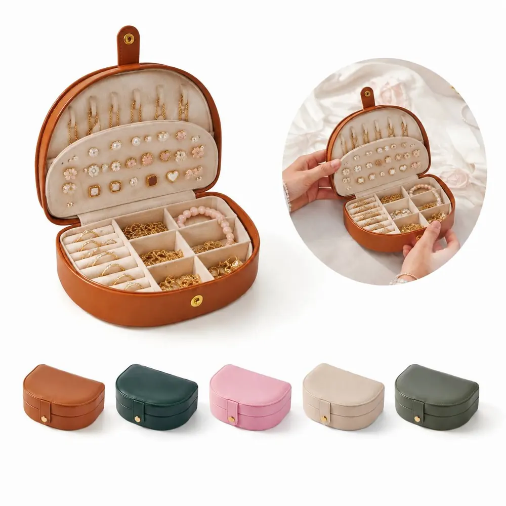 PU Leather Jewelry Storage Case with Soft Lining 2