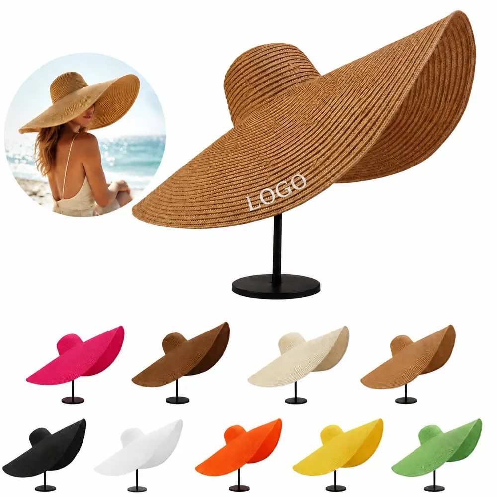 UV Protection Wide Brim Straw Sun Hat Foldable Beach