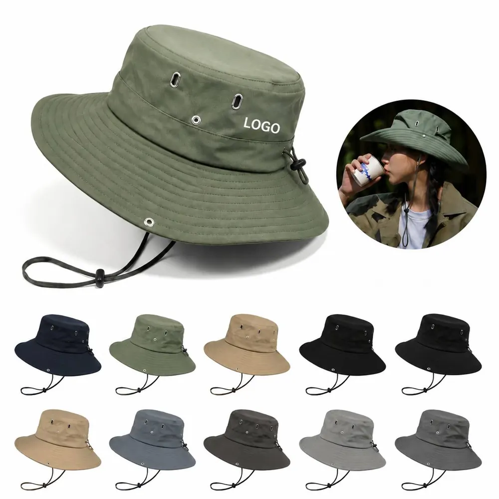 Adjustable Wide Brim Cowboy Safari Sun Hat for Men Women