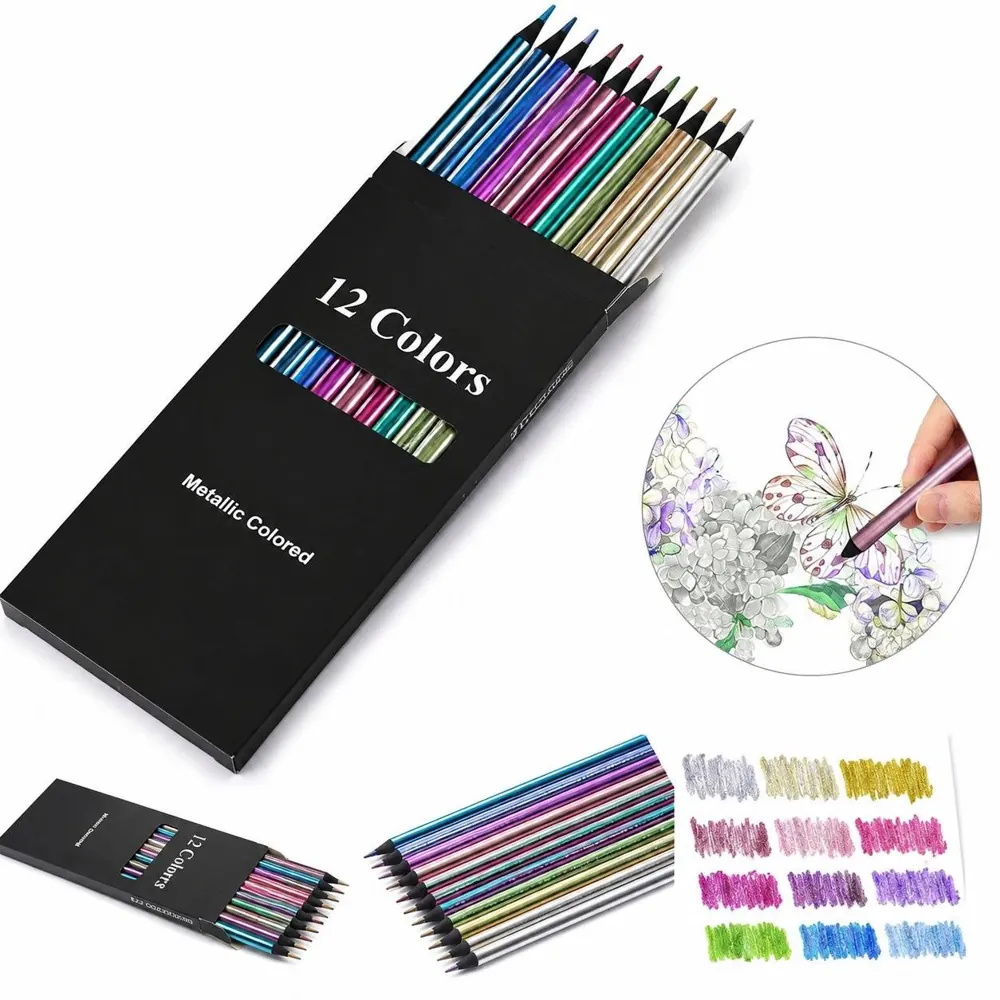 Metallic Colored Pencils Set, Smooth Blendable Lead 2
