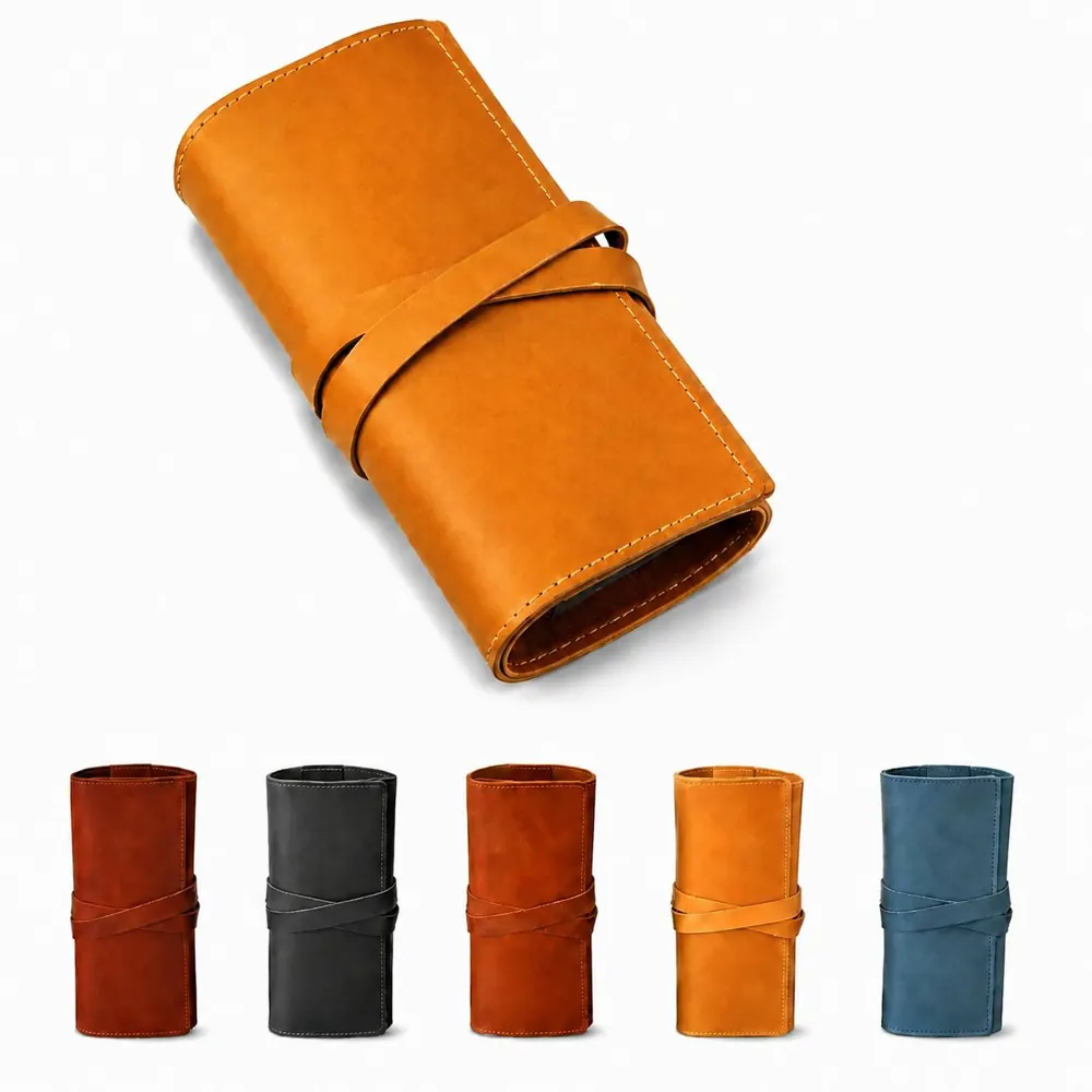 PU Leather Cable Organizer Bag with Multi-Compartment 2