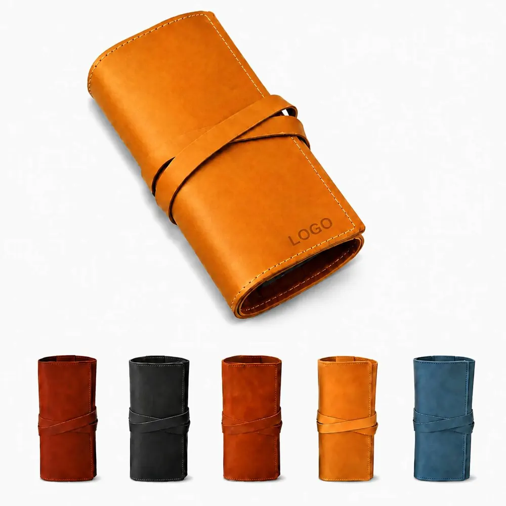 PU Leather Cable Organizer Bag with Multi-Compartment