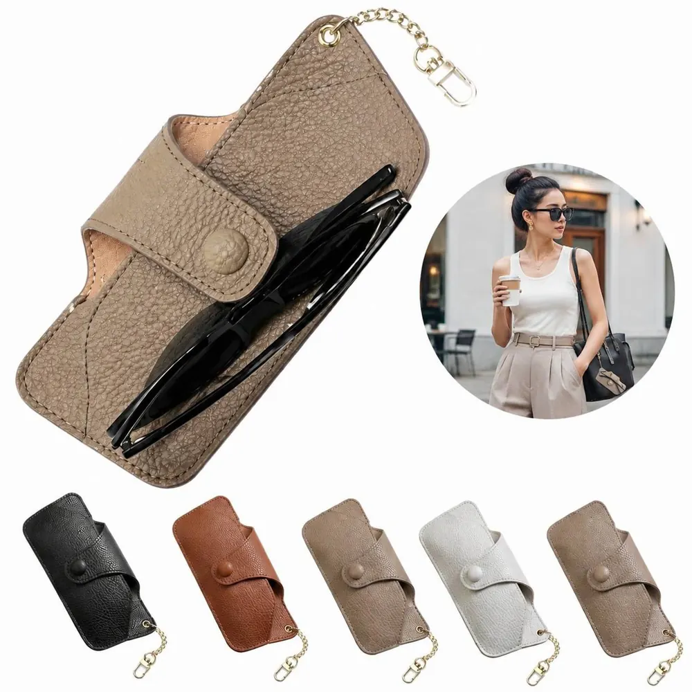 Genuine Leather Eyeglasses Case with Soft Lining 2