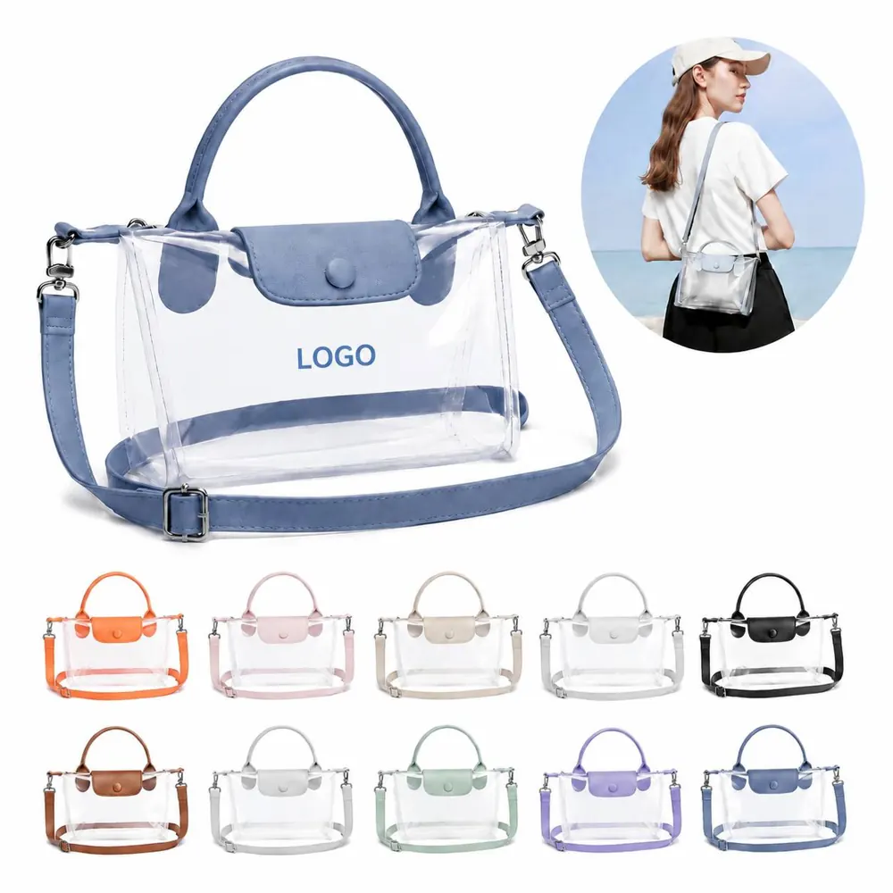 Transparent PVC Waterproof Tote Bag for Daily Use
