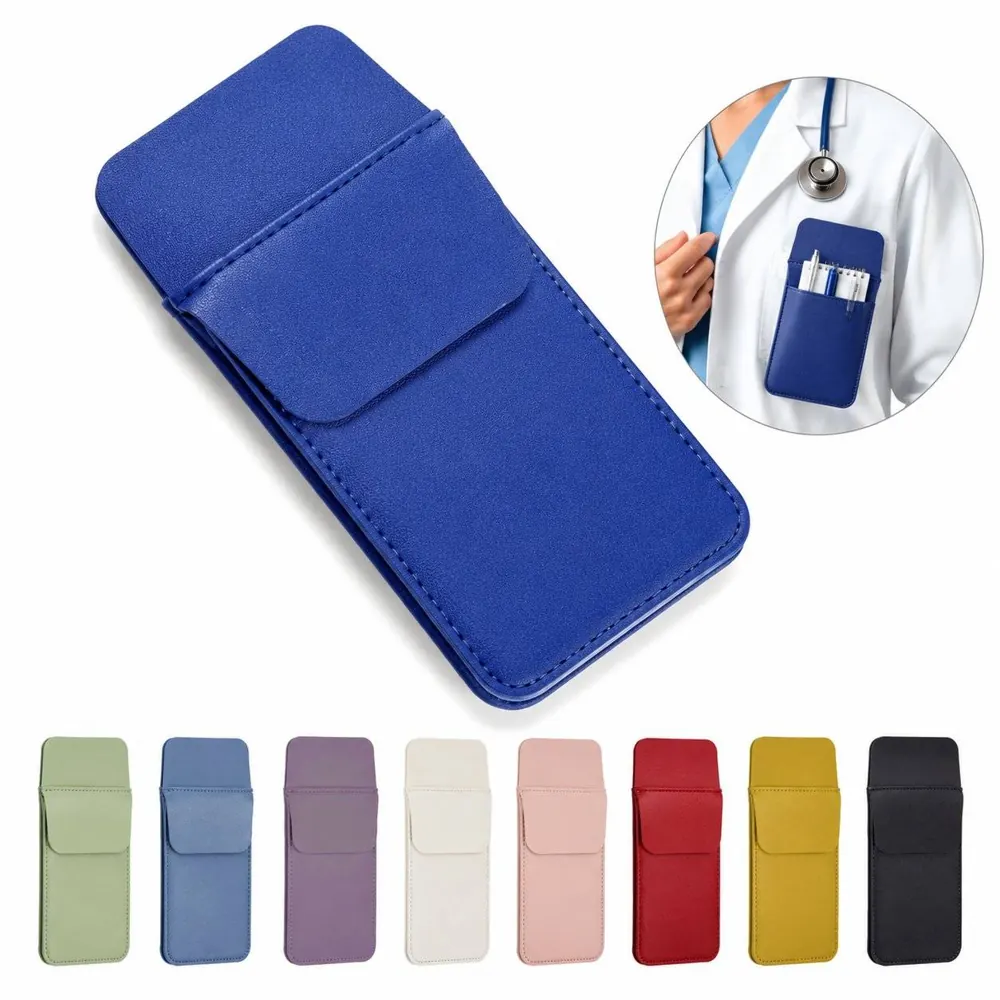 Nurse PU Leather Pen Pouch Holder with 2 Pockets 2