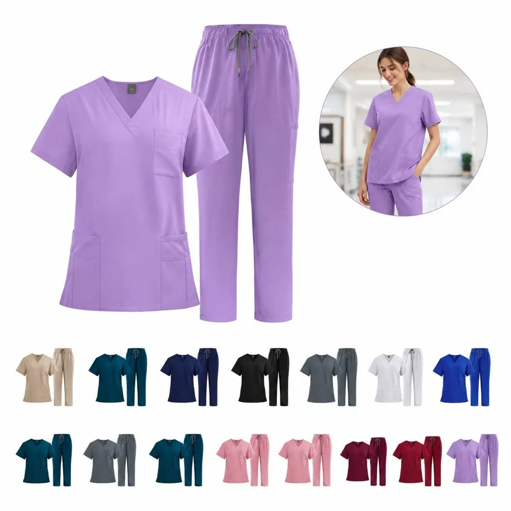 4-Way Stretch Scrub Set for Medical Staff, Quick-Dry Unisex 2