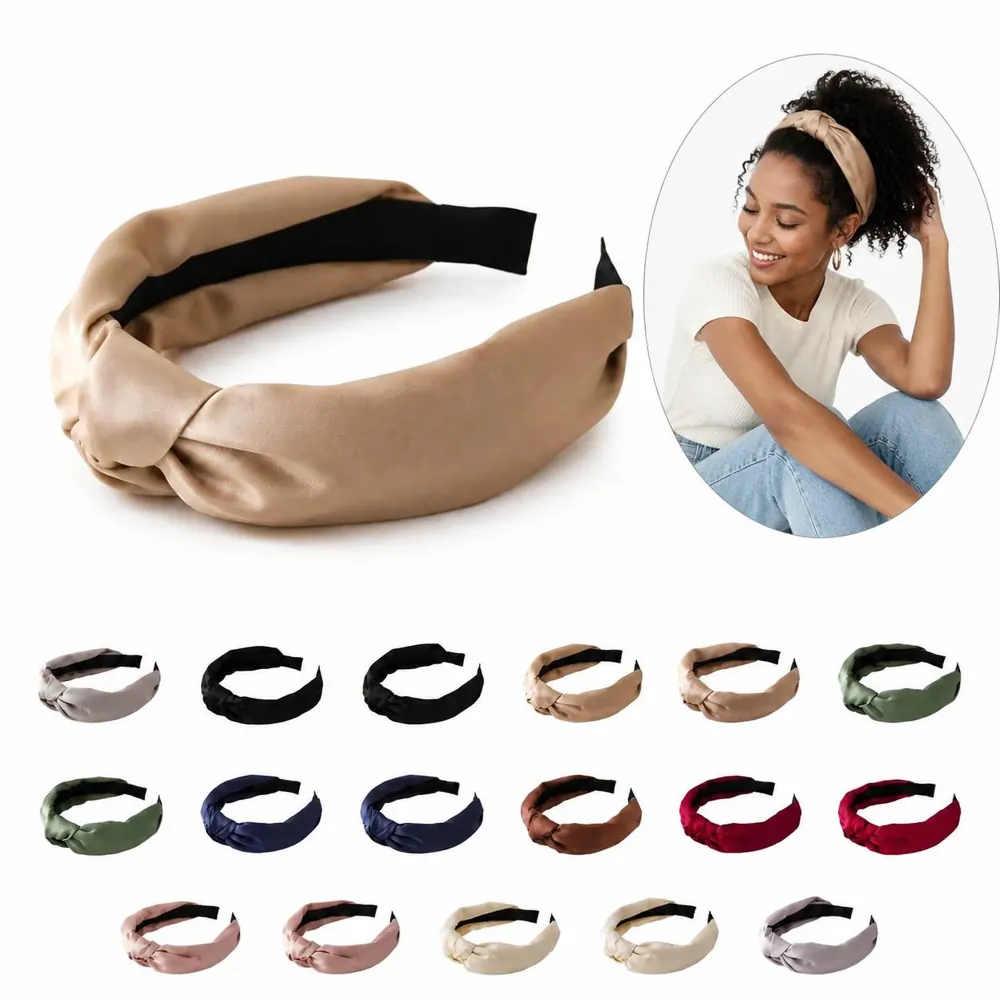 Vintage Satin Knot Hair Hoop for Elegant Daily & Party Wear 2