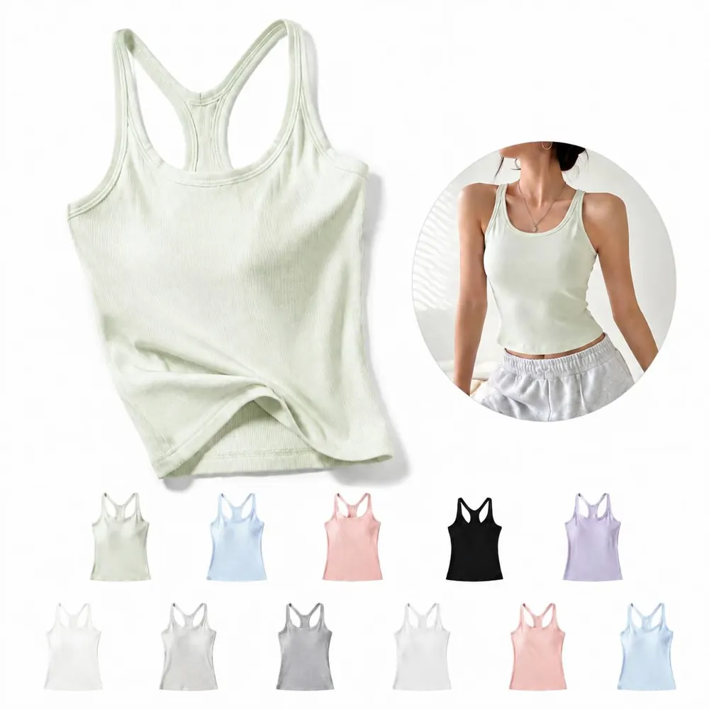 Women's Cotton Ribbed Racerback Halter Top 2