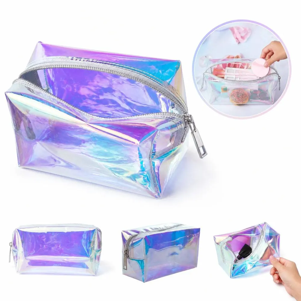 TPU Transparent Waterproof Cosmetic Bag with Zipper 2