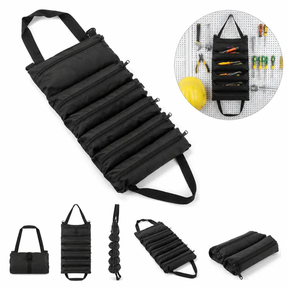Oxford Cloth Roll-Up Tool Organizer with Multi-Size Pockets 2